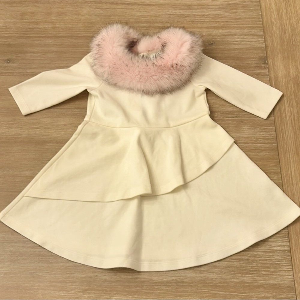 JANIE and JACK Toddler Girls' Faux Fur Collar Dress
